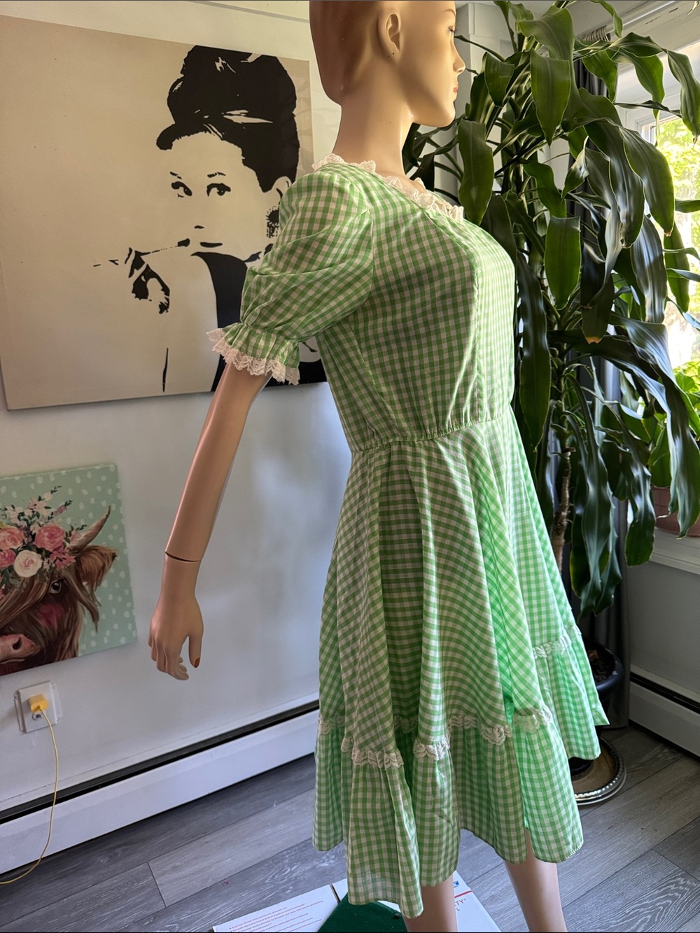 Vintage Gingham Western Baby Doll Dress - Picture 12 of 15